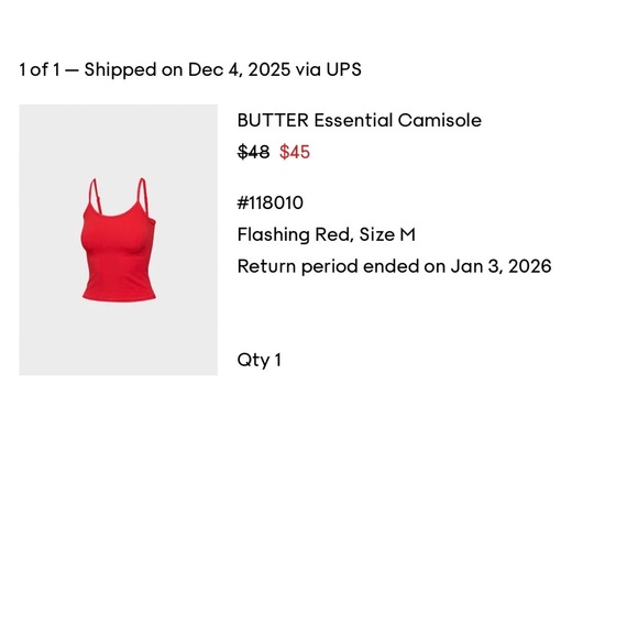 Aritzia 4-Piece Red BUTTER Set ❤️ Zip Up + Shorts + Bra + Tank | Size M / 6 - Picture 11 of 11